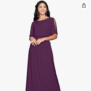 KOH KOH Womens Split Sleeves Smocked Elegant Cocktail Long Maxi Dress